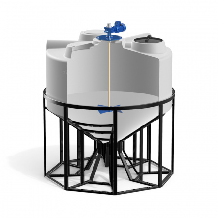 Емкость KV 3000 литров с лопастной мешалкой в разрезе фото 2