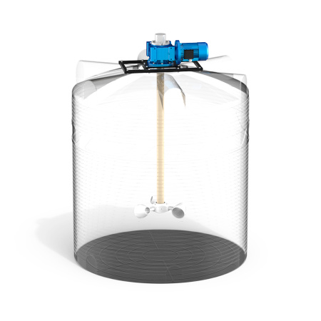 Емкость V 5000 литров с мешалкой для вязких жидкостей фото с габаритами 