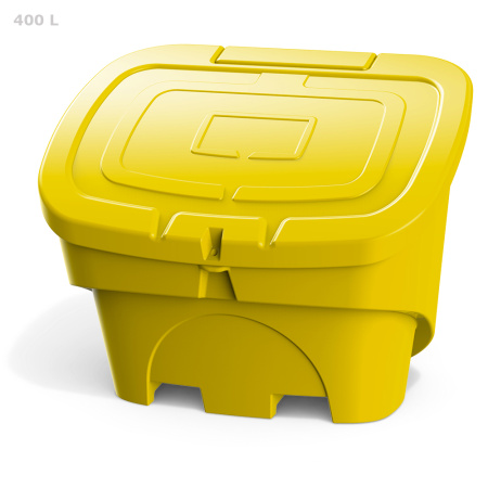 Ящик для соли, реагентов 400 л желтый - вид спереди