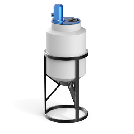 Емкость K 100 литров с турбинной мешалкой Микс DSL фото с габаритами 