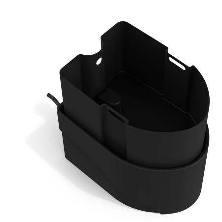 Торфяной биотуалет «РОСА» PREMIUM чёрного цвета вид сверху накопитель