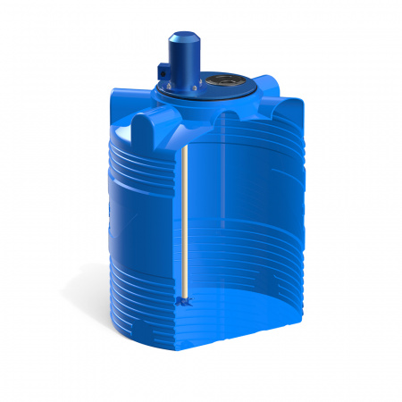 Емкость V 300 литров с пропеллерной мешалкой в разрезе фото 1