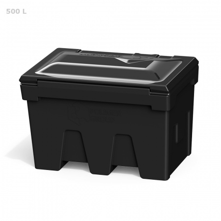 Ящик для ветоши 500 литров черный вид сзади