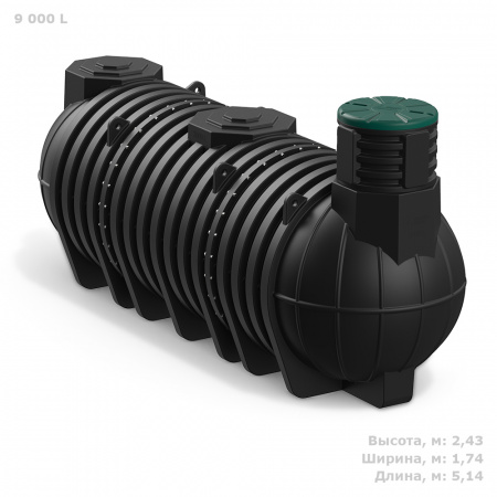 Подземная накопительная емкость DL 9 000 литров фото с габаритами 