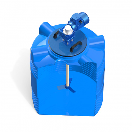 Емкость V 300 литров с лопастной мешалкой вид сверху в разрезе - фото 3