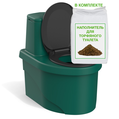 Торфяной биотуалет РОСА зелёного цвета фото 13