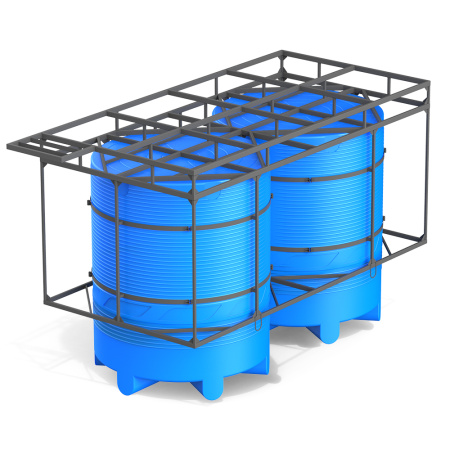 Кассета с полным сливом двойная с емкостями V 6000 Стандарт - вверх дном