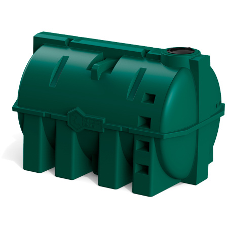 Горизонтальная емкость G 10000 литров цвет зелёный фото вид спереди 2