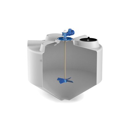 KV 3000 литров с лопастной мешалкой без обрешетки - фото с разрезом