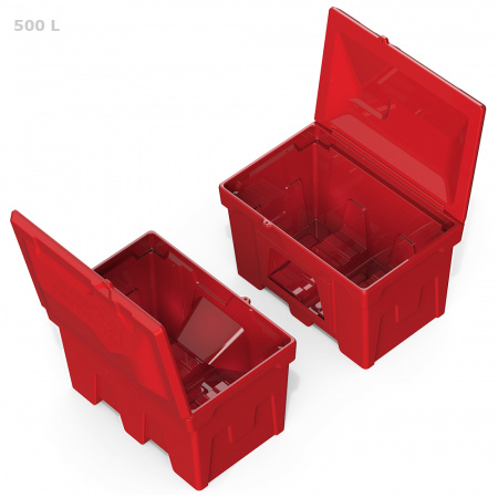 Ящик для соли, реагентов 500 л с дозатором фото сверху два ящика