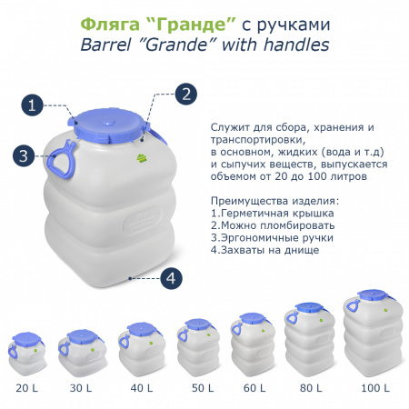 инфографика бидон (фляга) 80 литров цвет белый