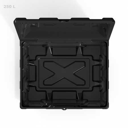 Ящик для ветоши 250 литров черный вид сверху