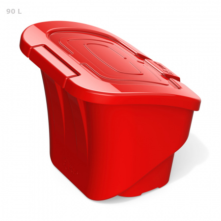 Ящик для песка 90 литров - фото с закрытой крышкой сзади