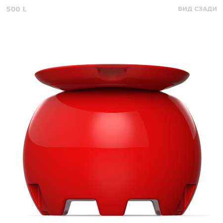 Ящик для соли, реагентов 500 литров PREMIUM - вид сзади с открытой крышкой