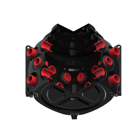 Колодец КН 1000x1000 H900 с крышкой D560 мм разрез и трубы