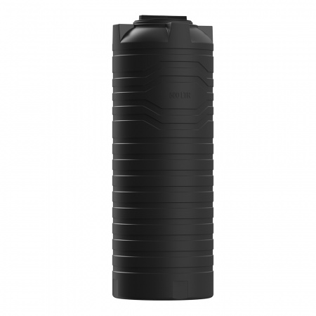 Узкая тонкая емкость N 500 литров вид сбоку цвет чёрный