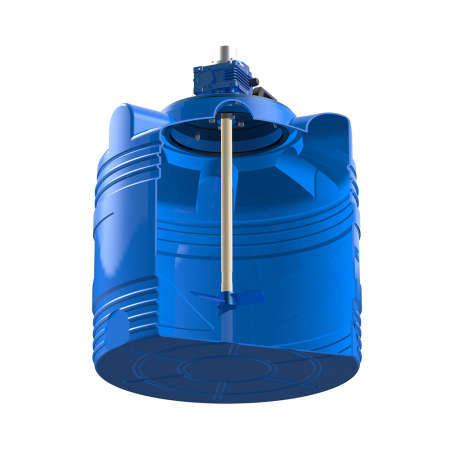Емкость V 200 литров с лопастной мешалкой вид снизу в разрезе - фото 2