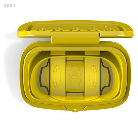 Ящик для соли, реагентов 400 л желтый открытый - вид сверху