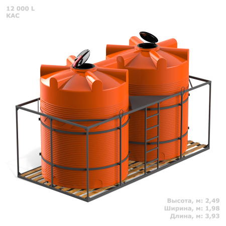 Кассета с деревянным полом двойная с емкостями V 6000 КАС фото с габаритами