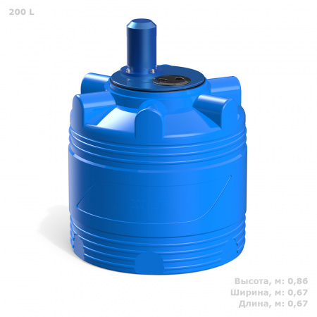 Фото с габаритами Емкость V 200 литров с пропеллерной мешалкой