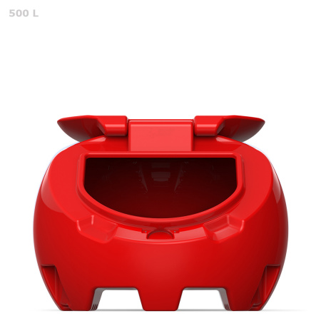 Ящик для соли, реагентов 500 литров PREMIUM - вид спереди с открытой крышкой