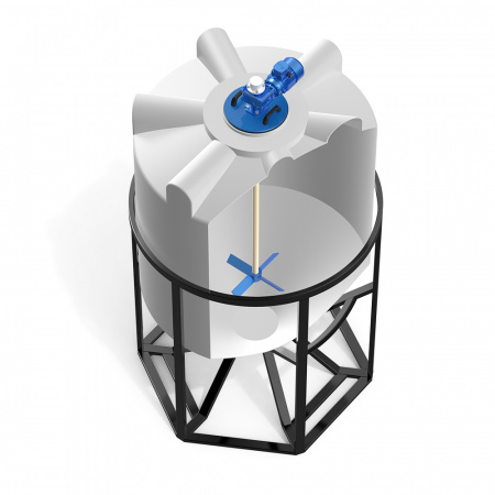 Емкость K 2000 литров с лопастной мешалкой в разрезе фото 2