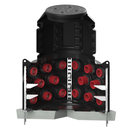 Колодец КН 1000 H1400 с крышкой D 560 мм стойки трубы анкерение