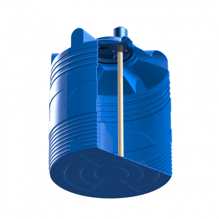 Емкость V 500 литров с пропеллерной мешалкой в разрезе фото 3