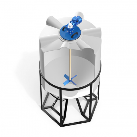 Емкость K 1000 литров с лопастной мешалкой в разрезе фото 2