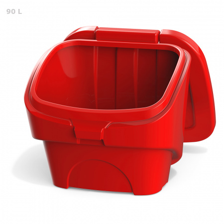 Ящик для песка 90 литров - фото с открытой крышкой спереди