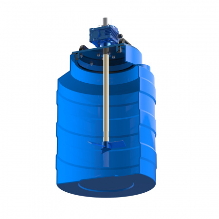 Емкость V 100 литров с лопастной мешалкой вид снизу в разрезе - фото 2